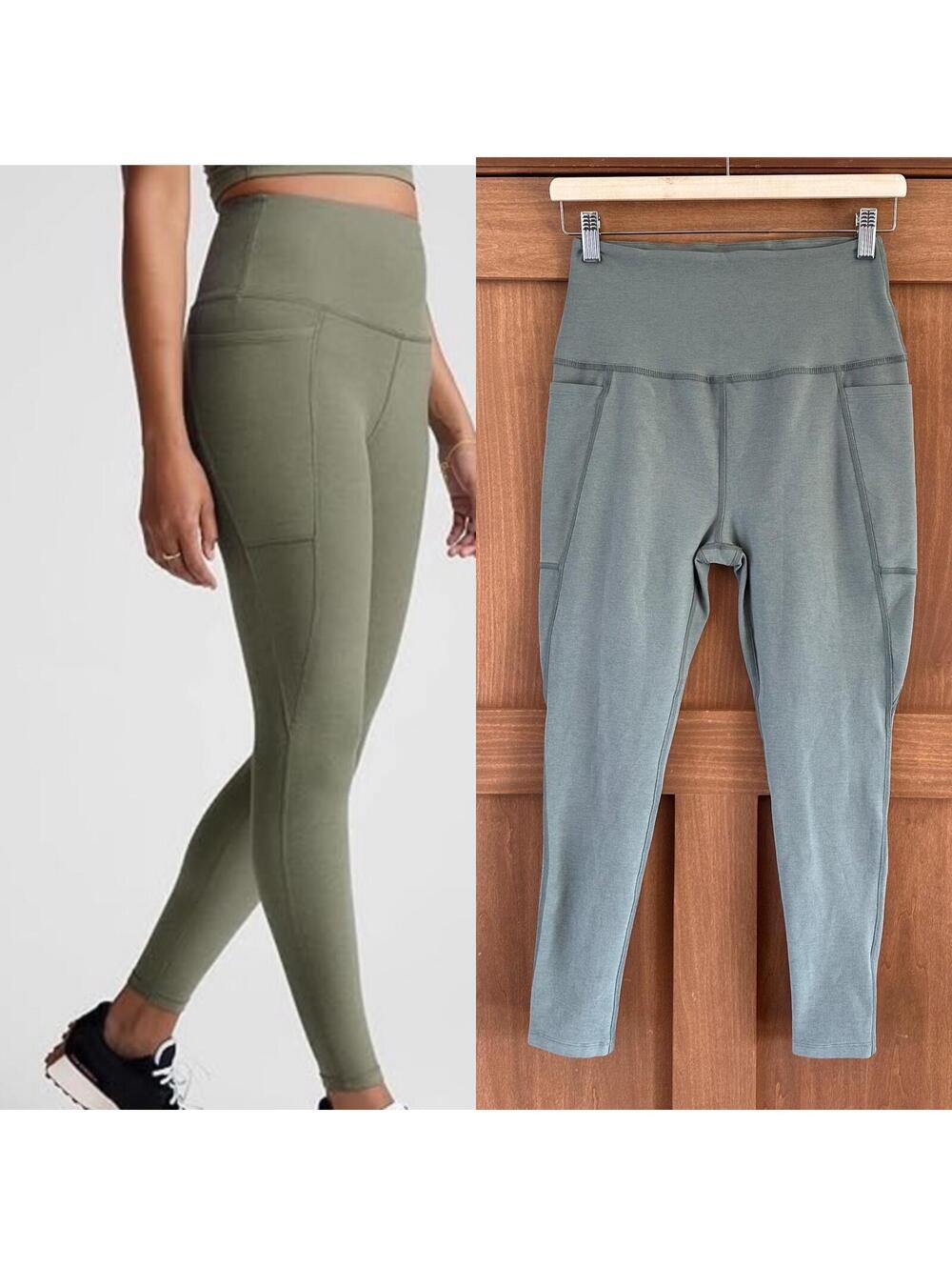Beyond Yoga Spacedye Out Of Pocket High Waisted Midi Leggings Gray Sage Large